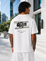 Pánske tričko oversize Money Is Never Tamed biele FashionStreet NX4013R