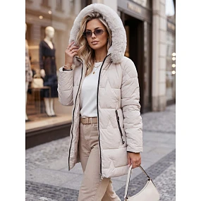 Kurtka damska zimowa pikowana z kapturem  model 22540487 - FashionStreet