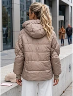 Dámská prošívaná bunda s kapucí, béžová, FashionStreet TY5762