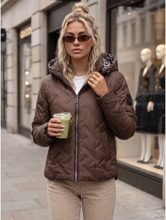 Dámská přechodová bunda s kapucí, hnědá, FashionStreet TY5772