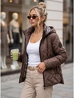 Dámská přechodová bunda s kapucí, hnědá, FashionStreet TY5772