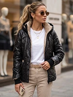 Dámska prechodná bunda s odnímateľnou kapucňou, čierna, FashionStreet TY5803