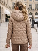 Kurtka damska przejściowa pikowana z kapturem beżowa model 22350604 - FashionStreet