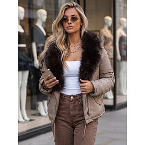 Kurtka zimowa damska z odpinanym fango model 22542319 - FashionStreet Kurtka zimowa damska z odpinanym fango model 22542319 - FashionStreet