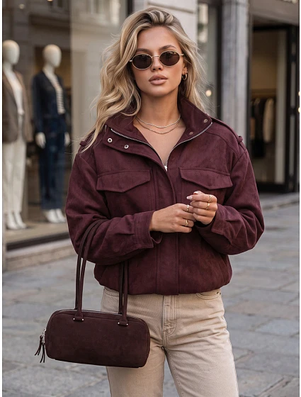 Kurtka damska bordowa model 22350637 - FashionStreet Kurtka damska bordowa model 22350637 - FashionStreet