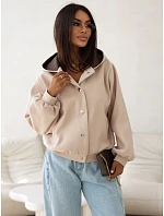 Dámská bomberová bunda s kapucí, béžová, FashionStreet TY5927
