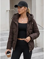 Dámská zimní prošívaná bunda s kapucí, hnědá, FashionStreet TY5940 Dámská zimní prošívaná bunda s kapucí, hnědá, FashionStreet TY5940