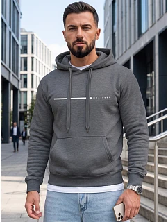 Pánská mikina s kapucí a potiskem WHATEVER, tmavě šedá, FashionStreet NX5128BX
