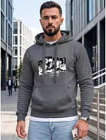 Pánska mikina s kapucňou a potlačou TOKYO, tmavošedá, FashionStreet NX5146BX