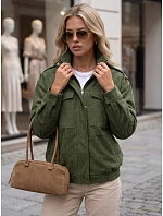 Dámská semišová bunda typu bomber, zelená, FashionStreet TY5959 Dámská semišová bunda typu bomber, zelená, FashionStreet TY5959