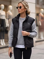 Dámska prešívaná vesta so stojáčikom, čierna, FashionStreet TY5967