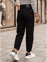 Jeansy damskie balloon fit z wysokim stanem z paskiem czarne FashionStreet UY3119 Jeansy damskie balloon fit z wysokim stanem z paskiem czarne FashionStreet UY3119