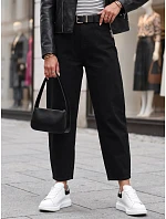 Jeansy damskie balloon fit z wysokim stanem z paskiem czarne FashionStreet UY3119 Jeansy damskie balloon fit z wysokim stanem z paskiem czarne FashionStreet UY3119