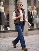 Jeansy damskie wide leg z paskiem niebieskie FashionStreet UY3125 Jeansy damskie wide leg z paskiem niebieskie FashionStreet UY3125
