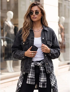 Dámská džínová bunda oversize STEFANIA, černá, FashionStreet TY6011