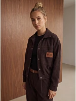 Komplet damski sztruksowy kurtka i spodnie czekoladowy FashionStreet AY1219 Komplet damski sztruksowy kurtka i spodnie czekoladowy FashionStreet AY1219