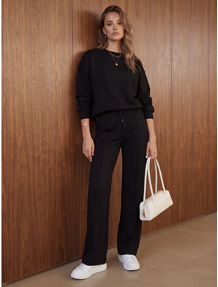 Komplet damski dresowy czarny FashionStreet AY1226 Komplet damski dresowy czarny FashionStreet AY1226