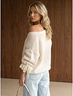 Kardigan damski oversize bez zapięcia ecru FashionStreet MY2566 Kardigan damski oversize bez zapięcia ecru FashionStreet MY2566