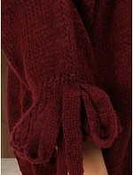 Kardigan damski oversize bez zapięcia bordowy FashionStreet MY2567