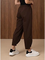 Spodnie damskie joggery z gumką w pasie czekoladowe FashionStreet UY3155 Spodnie damskie joggery z gumką w pasie czekoladowe FashionStreet UY3155