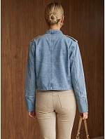 Kurtka damska jeansowa Napoleonka niebieska FashionStreet TY6045 Kurtka damska jeansowa Napoleonka niebieska FashionStreet TY6045