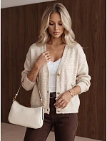 Dámsky sveter s vreckami, vanilková farba, FashionStreet MY2578 Dámsky sveter s vreckami, vanilková farba, FashionStreet MY2578