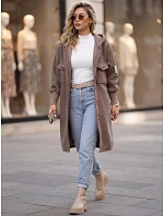 Płaszcz damski baranek długi z kapturem fango FashionStreet NY0799 Płaszcz damski baranek długi z kapturem fango FashionStreet NY0799