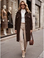 Długi płaszcz damski baranek czekoladowy FashionStreet NY0802 Długi płaszcz damski baranek czekoladowy FashionStreet NY0802