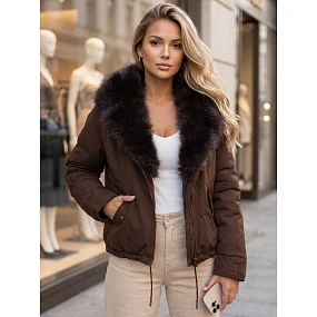 Kurtka zimowa damska z odpinanym brązowa model 22542336 - FashionStreet