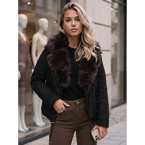 Kurtka zimowa damska z odpinanym czarna model 22542341 - FashionStreet