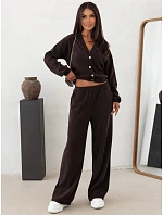 Komplet damski sztruksowy z kardiganem czekoladowy FashionStreet AY1232 Komplet damski sztruksowy z kardiganem czekoladowy FashionStreet AY1232