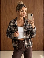 Dámská flanelová košile s kostkovaným vzorem, černá, FashionStreet DY0498 Dámská flanelová košile s kostkovaným vzorem, černá, FashionStreet DY0498