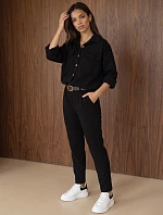 Dámska súprava s blúzkou a nohavicami, čierna, FashionStreet AY1239