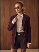 Dámská cordurová bunda v barvě lilku FashionStreet PY0159 Dámská cordurová bunda v barvě lilku FashionStreet PY0159