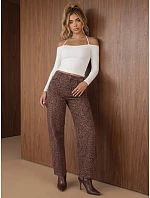 Dámské džíny s balónovým střihem s hnědým leopardím vzorem FashionStreet UY3177
