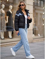 Dámská prošívaná péřová bunda s kapucí, černá, FashionStreet TY6087 Dámská prošívaná péřová bunda s kapucí, černá, FashionStreet TY6087