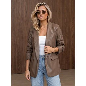 Marynarka damska skórzana z fango model 22542365 - FashionStreet Marynarka damska skórzana z fango model 22542365 - FashionStreet