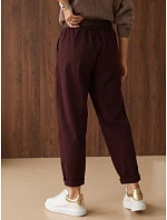 Spodnie damskie chinosy z paskiem bordowe FashionStreet UY3186 Spodnie damskie chinosy z paskiem bordowe FashionStreet UY3186