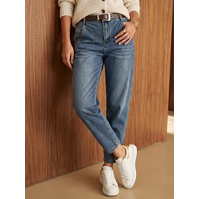 Jeansy damskie z paskiem niebieskie model 22542388 - FashionStreet Jeansy damskie z paskiem niebieskie model 22542388 - FashionStreet