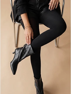 Dámske hrubé, krycie bavlnené pančucháče, čierne, FashionStreet UY3215