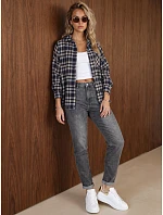 Jeansy damskie mom fit z wysokim stanem szare FashionStreet UY3247 Jeansy damskie mom fit z wysokim stanem szare FashionStreet UY3247