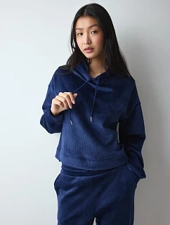 Dámska mikina Velour Rib Hoodie Admiral tmavomodrá – TRIUMPH