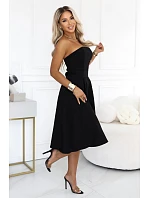 se midi šaty s páskem – černé model 22368943 - numoco se midi šaty s páskem – černé model 22368943 - numoco