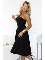 se midi šaty s páskem – černé model 22368943 - numoco se midi šaty s páskem – černé model 22368943 - numoco