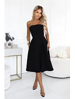 se midi šaty s páskem – černé model 22368943 - numoco se midi šaty s páskem – černé model 22368943 - numoco