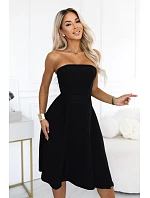 se midi šaty s páskem – černé model 22368943 - numoco se midi šaty s páskem – černé model 22368943 - numoco
