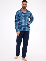 Cornette pyžamo 114/82 long/r M-2XL pánske pyžamo na zips