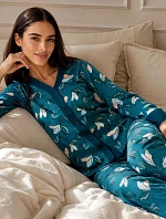 Pyžamo Cornette 514/509 Virginia, s dlhými rukávmi, veľkosti S–2XL, na zapínanie