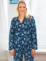 Pyžamo Key LNS 533 B26, s dlhými rukávmi, veľkosti S–XL, na zapínanie