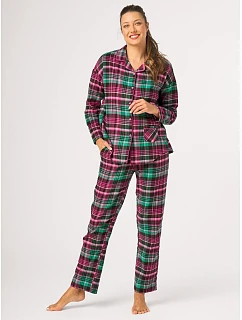 Pyžamo Key LNS 414 B26, dlouhé rukávy, velikost 2XL–3XL, rozepínací